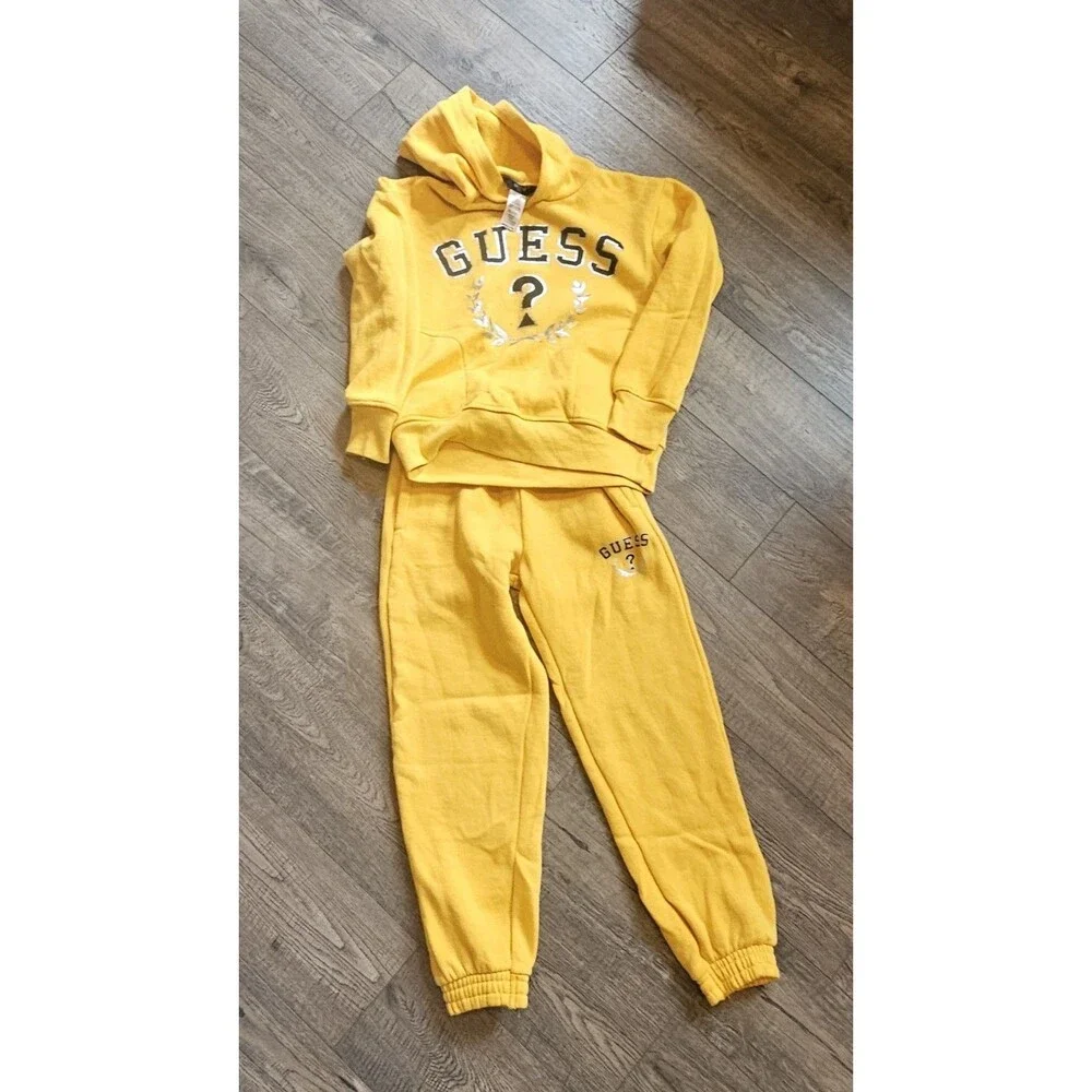 Guess Kids/Hoodie & Jogger Yellow Pant Set Size 10-12